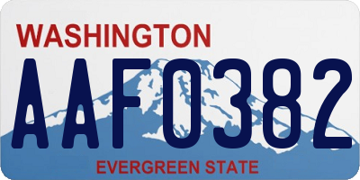 WA license plate AAF0382