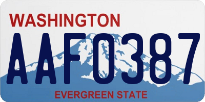 WA license plate AAF0387