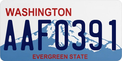 WA license plate AAF0391