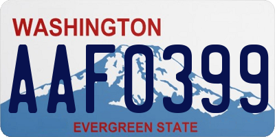 WA license plate AAF0399