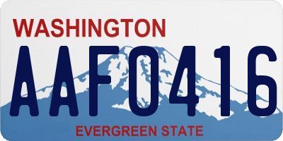 WA license plate AAF0416