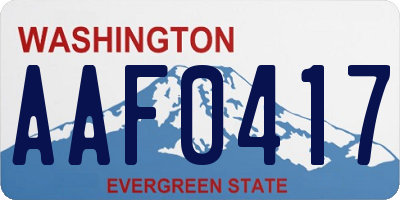WA license plate AAF0417