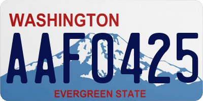 WA license plate AAF0425