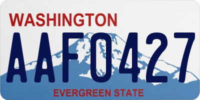 WA license plate AAF0427