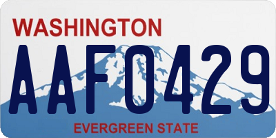 WA license plate AAF0429