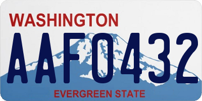 WA license plate AAF0432
