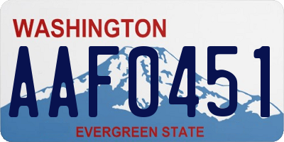 WA license plate AAF0451