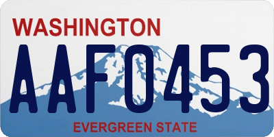 WA license plate AAF0453