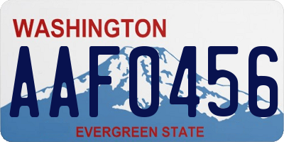 WA license plate AAF0456