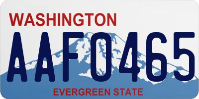 WA license plate AAF0465