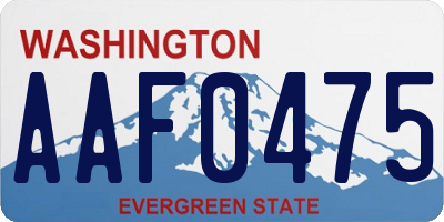WA license plate AAF0475