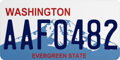 WA license plate AAF0482