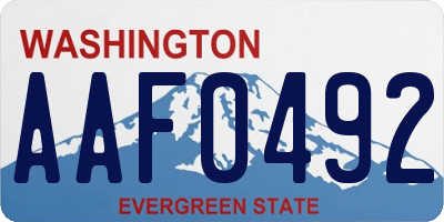 WA license plate AAF0492