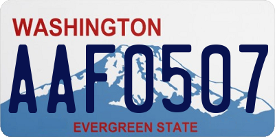 WA license plate AAF0507