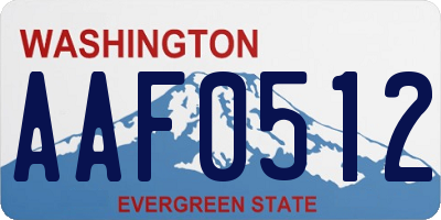WA license plate AAF0512
