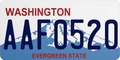 WA license plate AAF0520