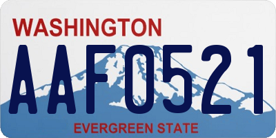 WA license plate AAF0521
