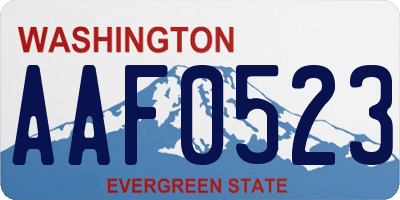 WA license plate AAF0523