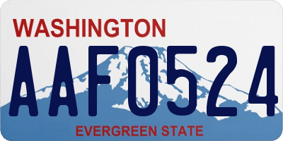 WA license plate AAF0524