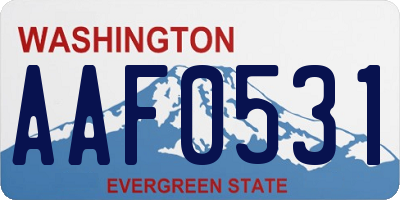 WA license plate AAF0531