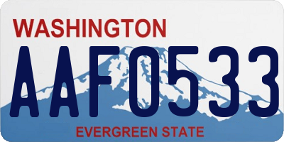 WA license plate AAF0533