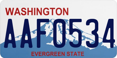 WA license plate AAF0534