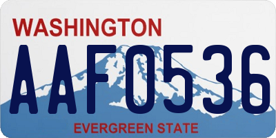 WA license plate AAF0536