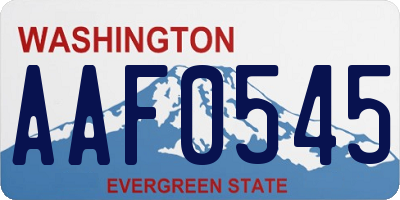 WA license plate AAF0545