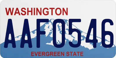 WA license plate AAF0546