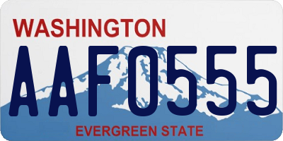WA license plate AAF0555