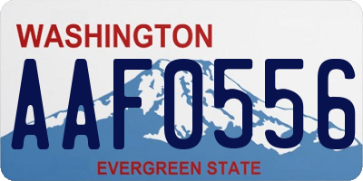 WA license plate AAF0556