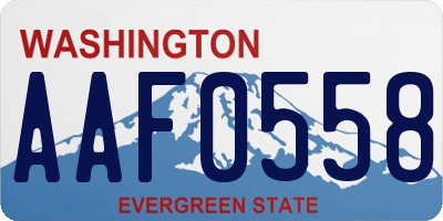 WA license plate AAF0558