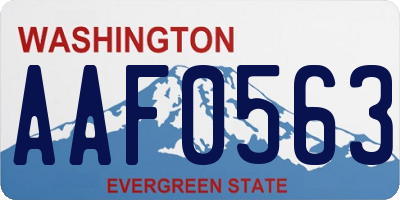 WA license plate AAF0563