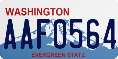 WA license plate AAF0564