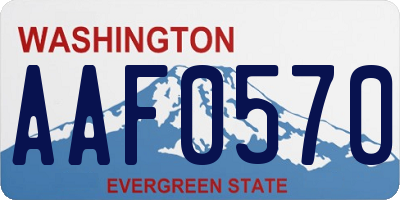 WA license plate AAF0570