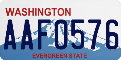 WA license plate AAF0576