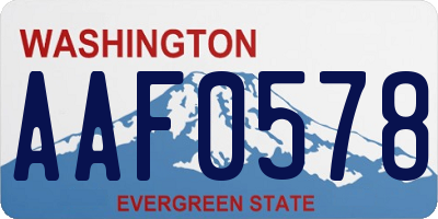 WA license plate AAF0578