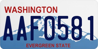 WA license plate AAF0581
