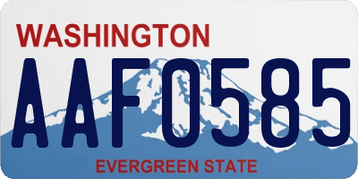 WA license plate AAF0585