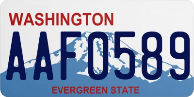 WA license plate AAF0589