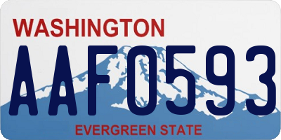 WA license plate AAF0593