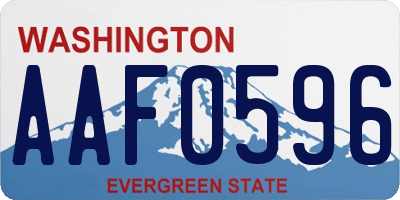 WA license plate AAF0596