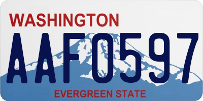 WA license plate AAF0597