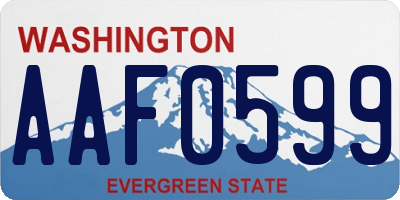 WA license plate AAF0599