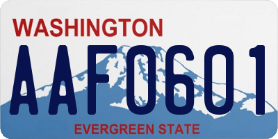 WA license plate AAF0601