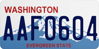 WA license plate AAF0604