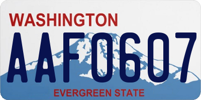 WA license plate AAF0607