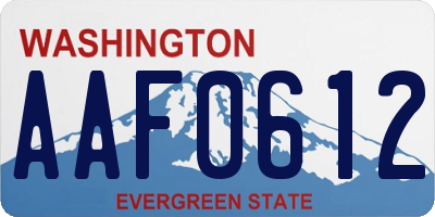 WA license plate AAF0612