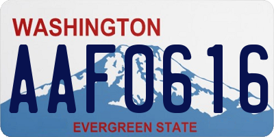 WA license plate AAF0616