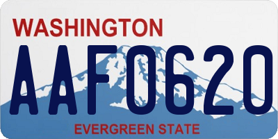 WA license plate AAF0620